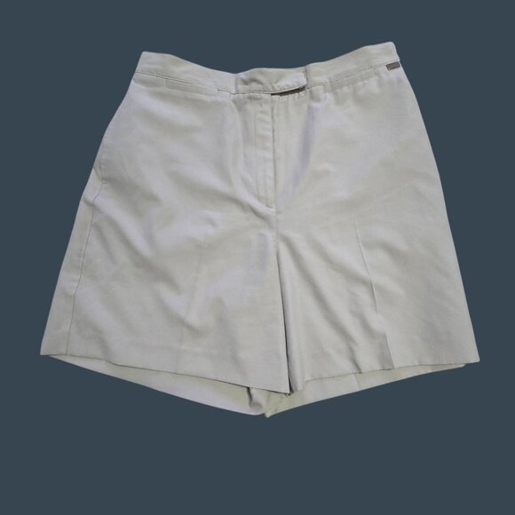 Set of 2 Liz Claiborne Women's Golf Shorts Beige & Navy Flat Front  Size 12 - Picture 4 of 13